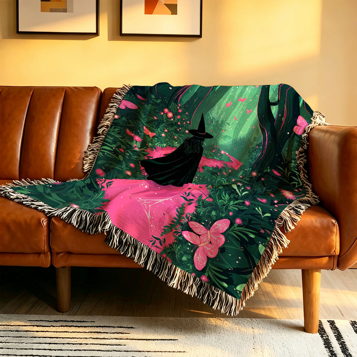 Purplehecate Witchy Forest Woven Tapestry Blanket