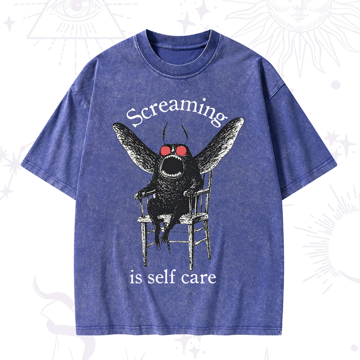 Purplehecate Mothman Screaming Washed T-Shirt