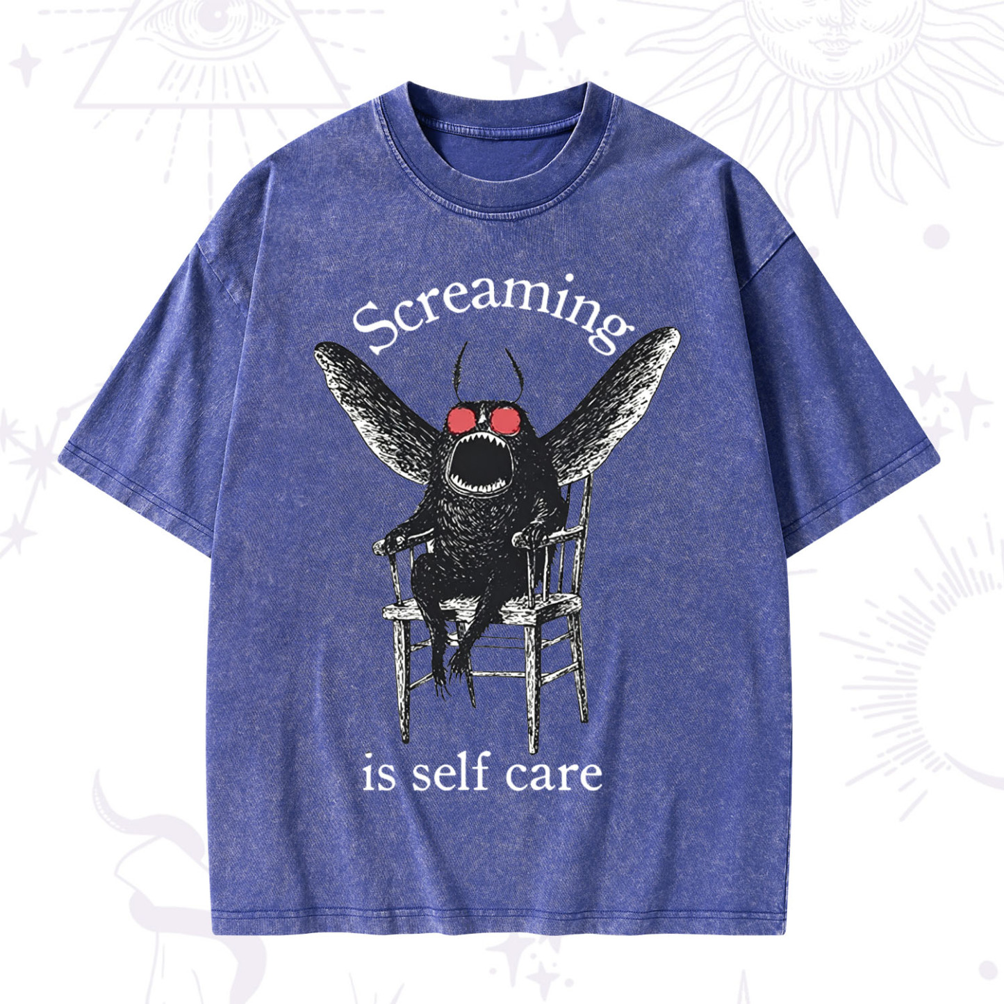 Purplehecate Mothman Screaming Washed T-Shirt
