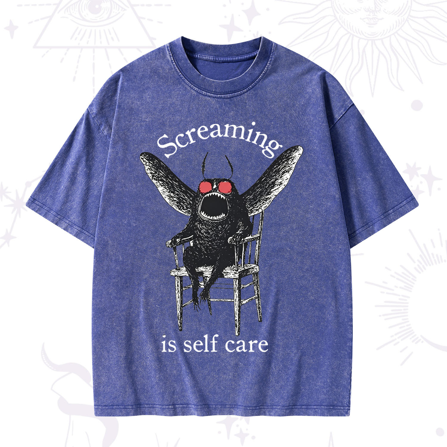 Purplehecate Mothman Screaming Washed T-Shirt