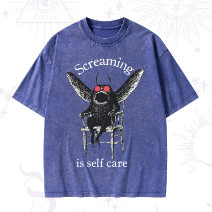 Purplehecate Mothman Screaming Washed T-Shirt