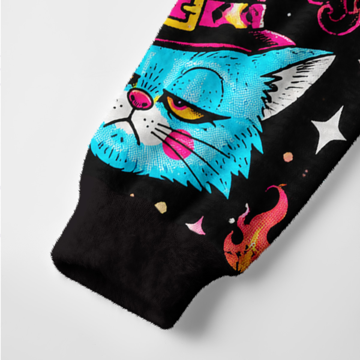 Purplehecate Wacky Magic Cats Ugly Cardigan Sweaters