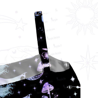Purplehecate Moonlight Witch Silhouette Wide Straps Maxi Dress