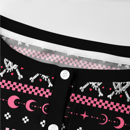 Purplehecate Witchy Pink Flamingo Skull Knit Cardigan