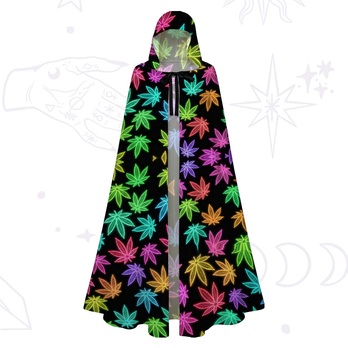 Purplehecate Trippy Weed Hooded Cloak