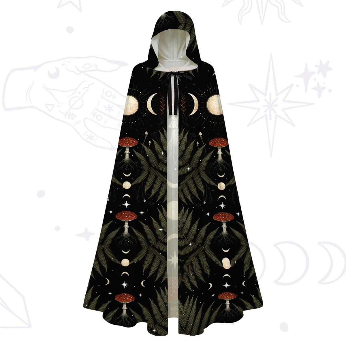 Purplehecate Moonlit Mushroom Gown Hooded Cloak