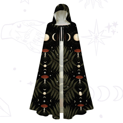 Purplehecate Moonlit Mushroom Gown Hooded Cloak