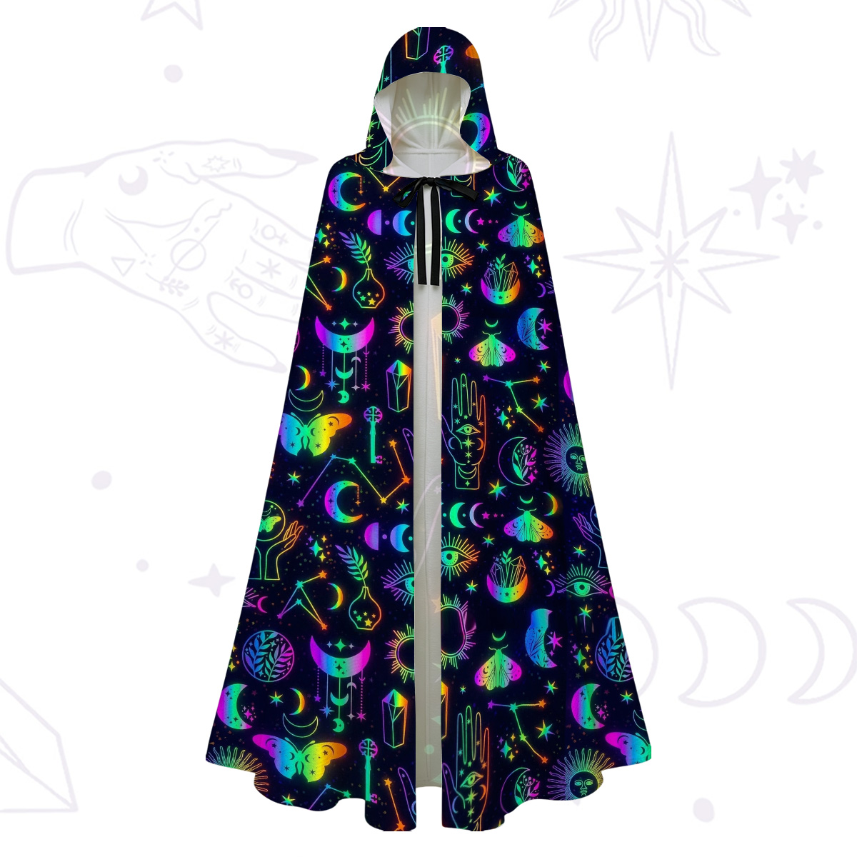Purplehecate Blacklight Butterfly Hooded Cloak