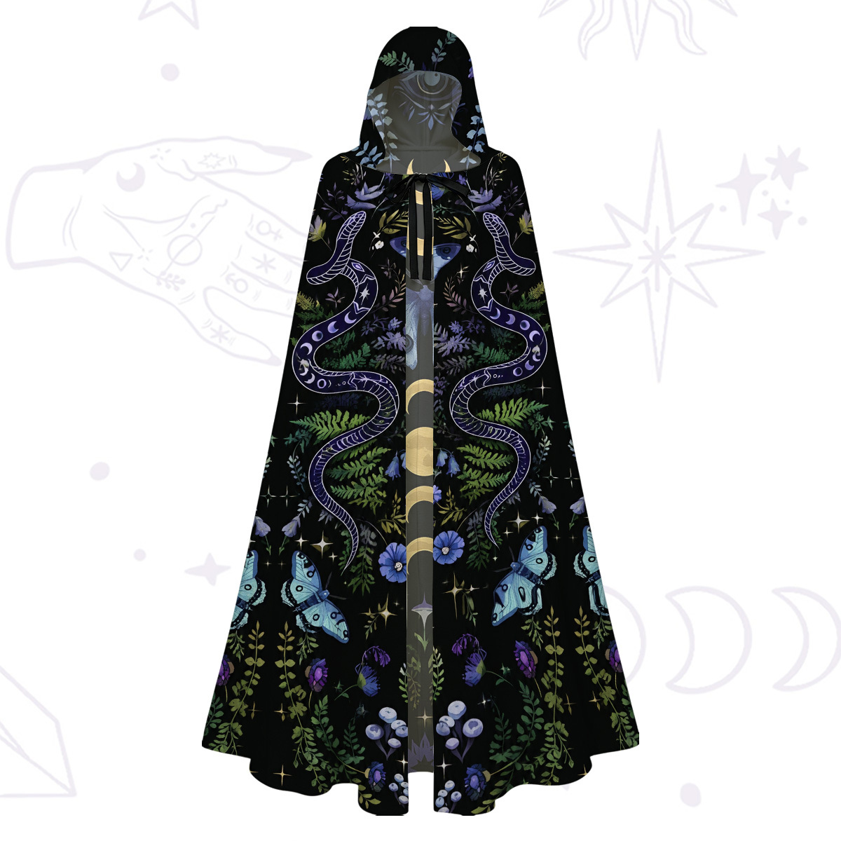 Purplehecate Moon Moth Witchery Hooded Cloak