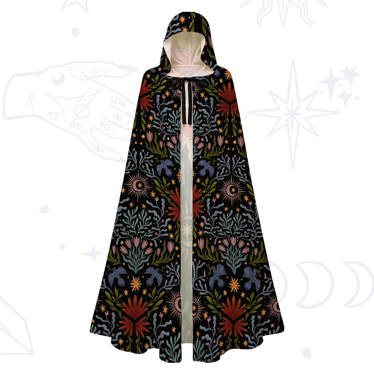 Purplehecate Sacred Flame Heart Hooded Cloak