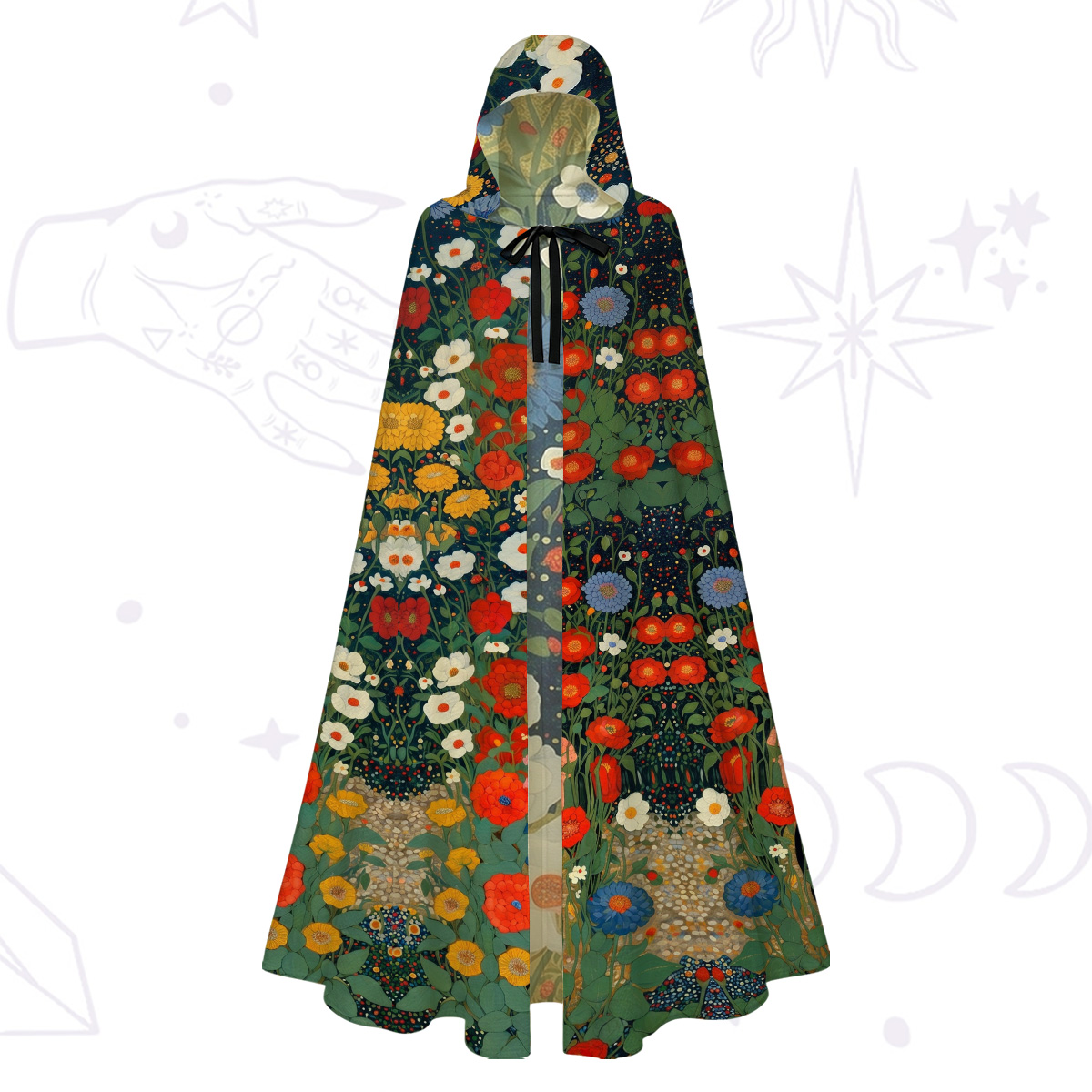 Purplehecate Vintage The Cat in Bloom Hooded Cloak