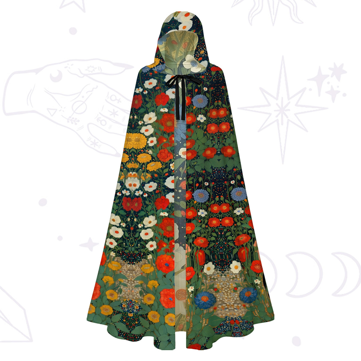 Purplehecate Vintage The Cat in Bloom Hooded Cloak