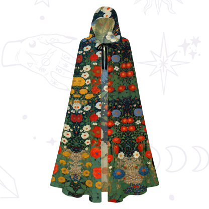 Purplehecate Vintage The Cat in Bloom Hooded Cloak