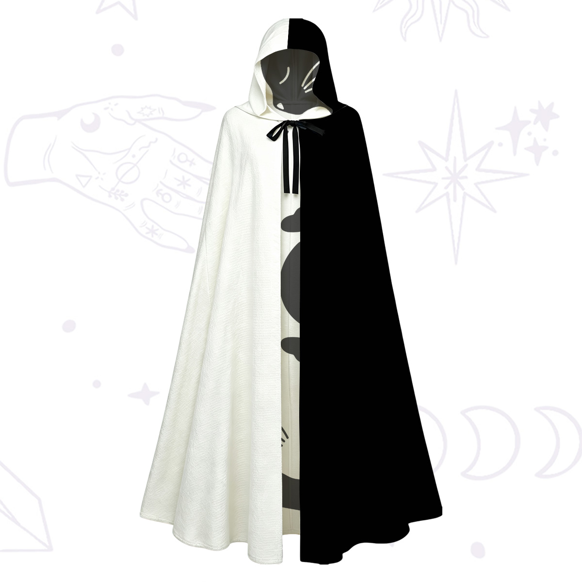 Purplehecate Yin Yang Cat Lover Hooded Cloak