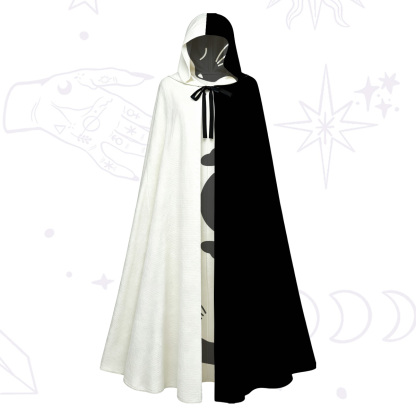 Purplehecate Yin Yang Cat Lover Hooded Cloak
