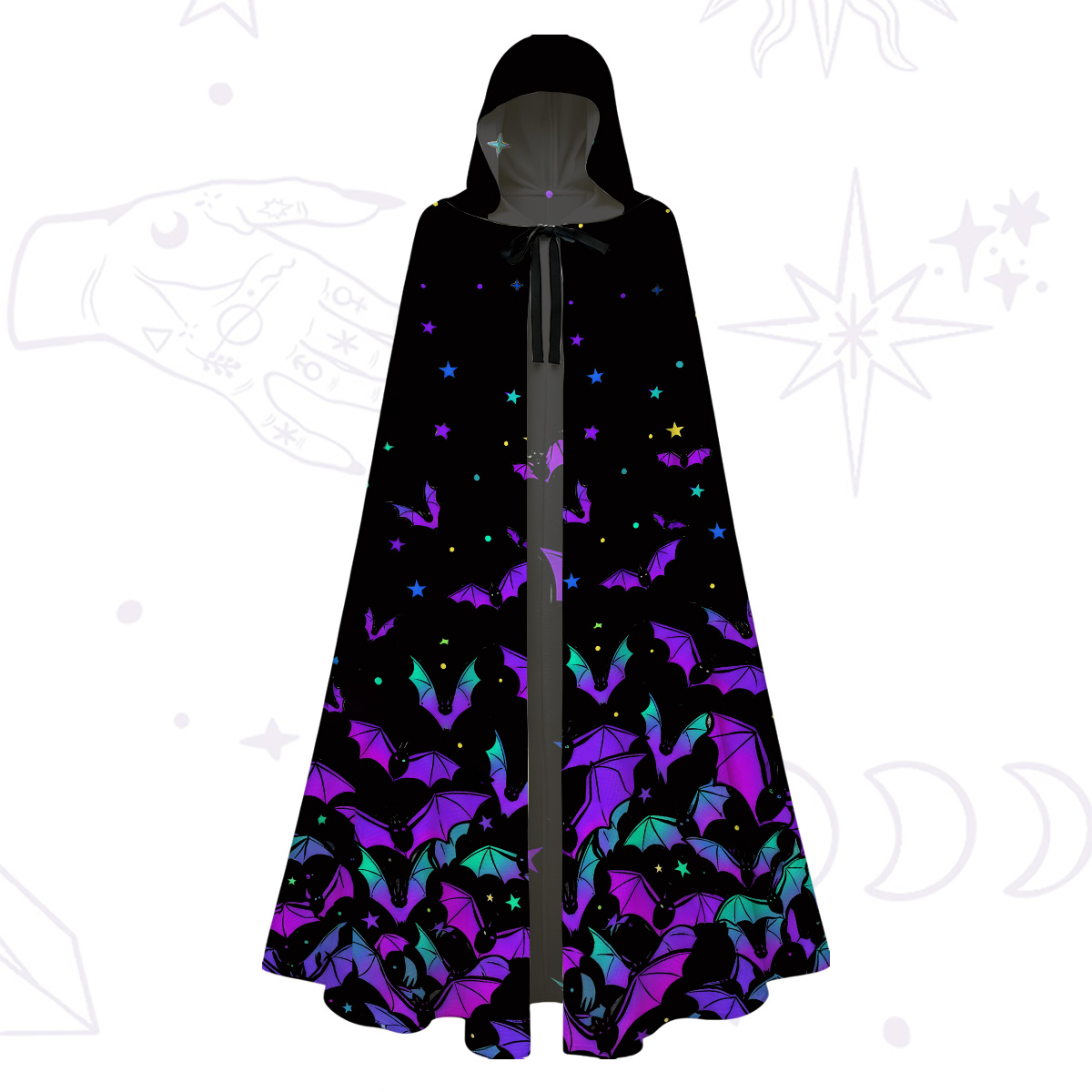 Purplehecate Rainbow Bat Hooded Cloak