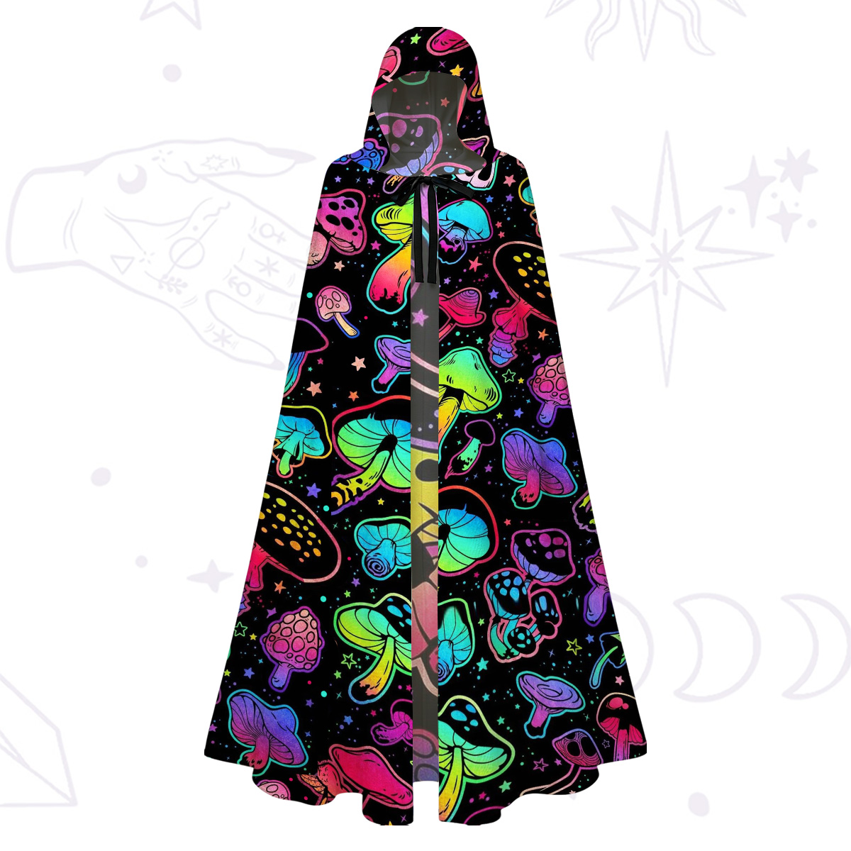Purplehecate Psychedelic Mushroom Rave Hooded Cloak