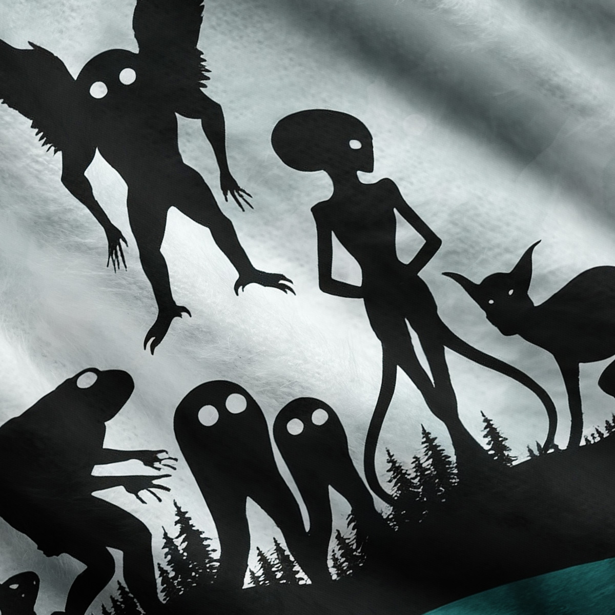 Purplehecate Alien Lake Monster Encounter One Shoulder Sweaters