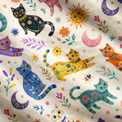 Purplehecate Rainbow Magic Cats Cardigan Sweaters