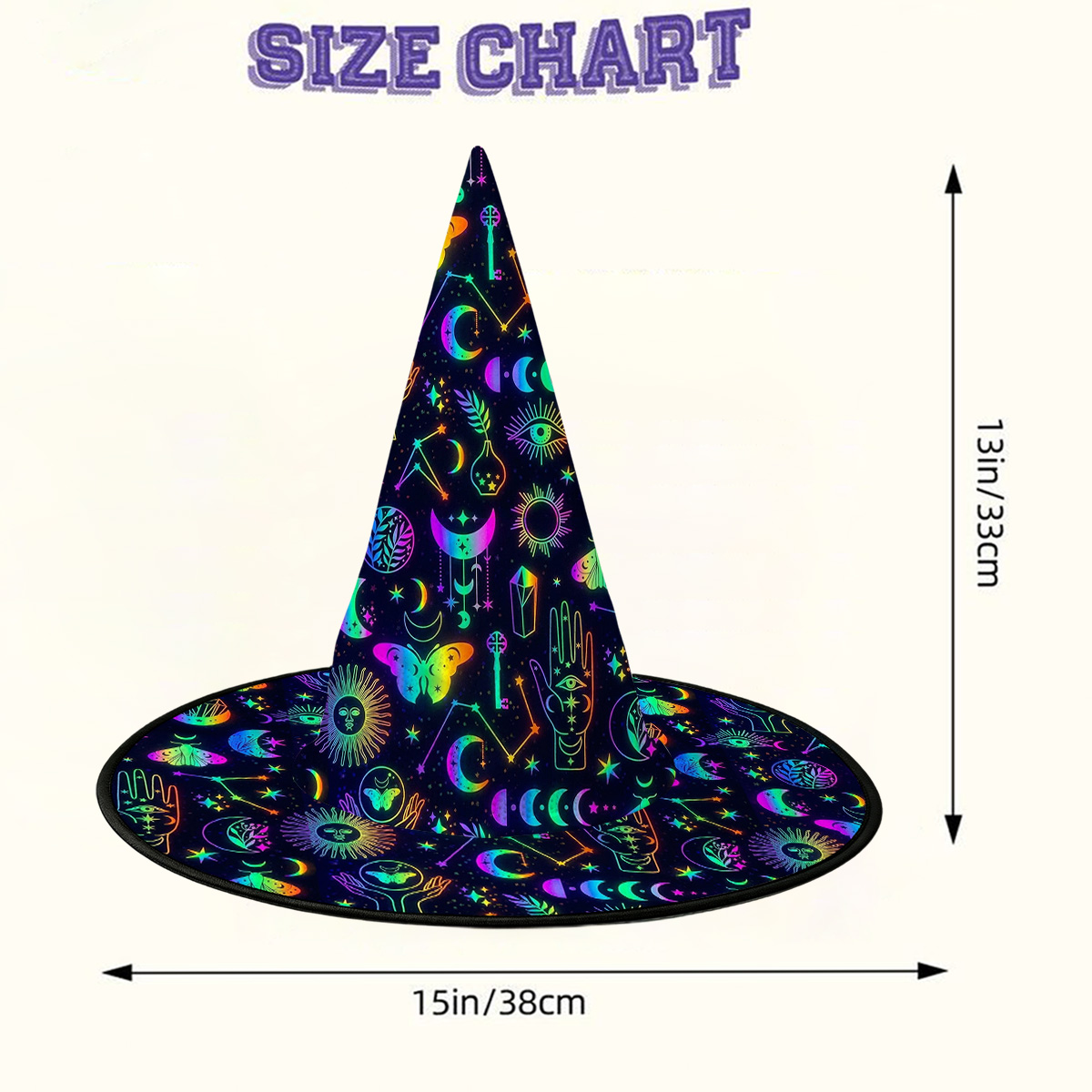 Purplehecate Blacklight Butterfly Witch Hat