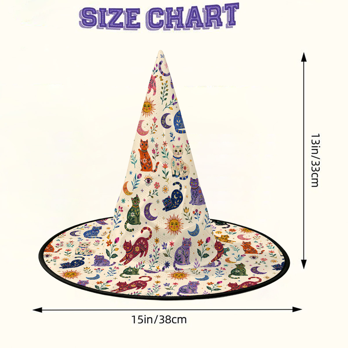 Purplehecate Rainbow Magic Cats Witch Hat