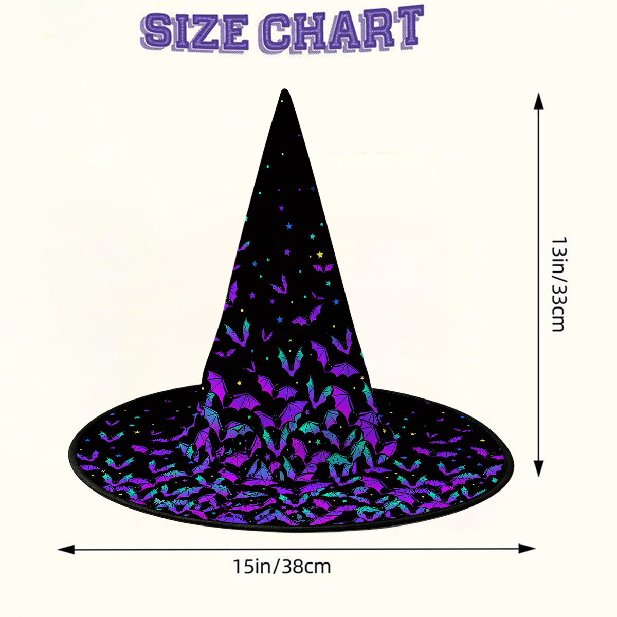 Purplehecate Rainbow Bat Witch Hat