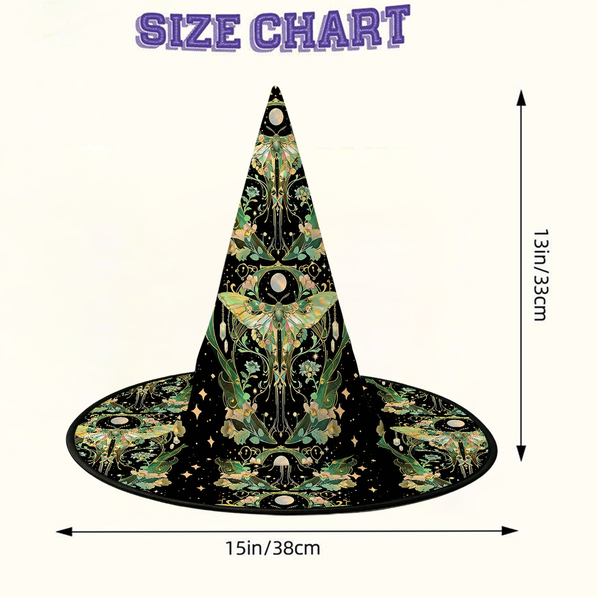 Purplehecate Moon Moth Rave Witch Hat