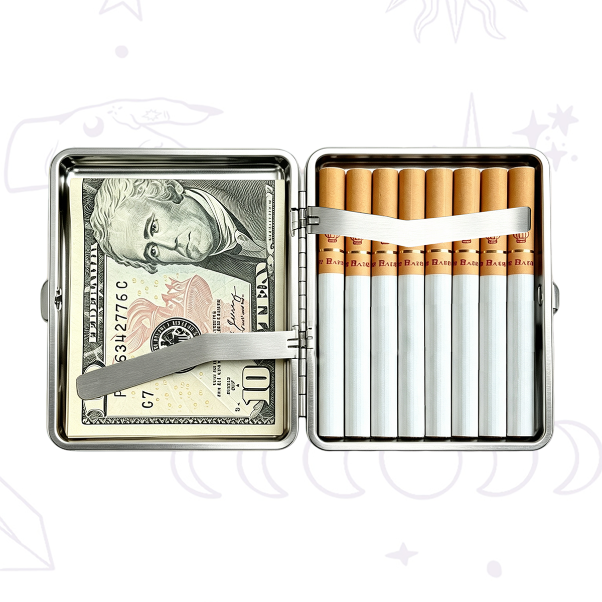 Purplehecate Rainbow Black Cat Waves Cigarette Case