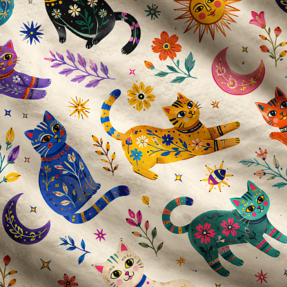 Purplehecate Rainbow Magic Cats One Shoulder Sweaters