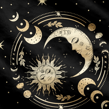 Purplehecate Celestial Sun and Moon Cardigan Sweaters