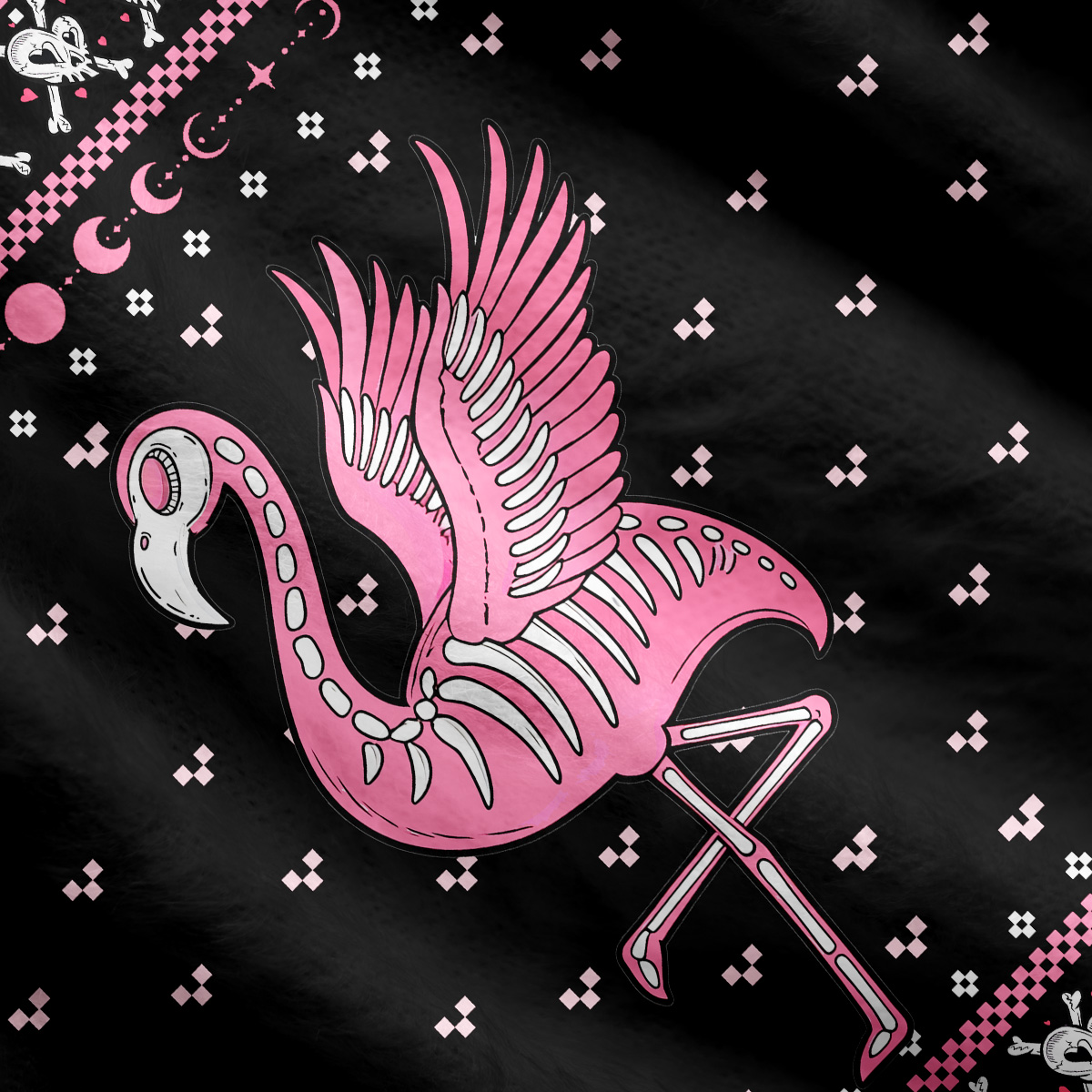 Purplehecate Witchy Pink Flamingo Skull Cardigan Sweaters
