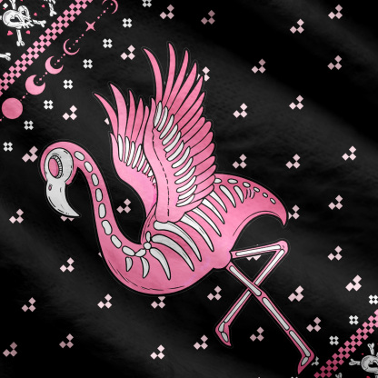 Purplehecate Witchy Pink Flamingo Skull Cardigan Sweaters