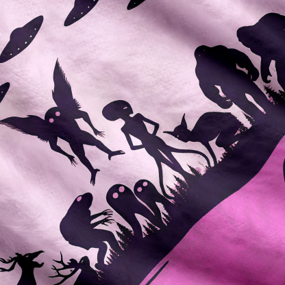 Purplehecate Alien Lake Monster Encounter Cardigan Sweaters