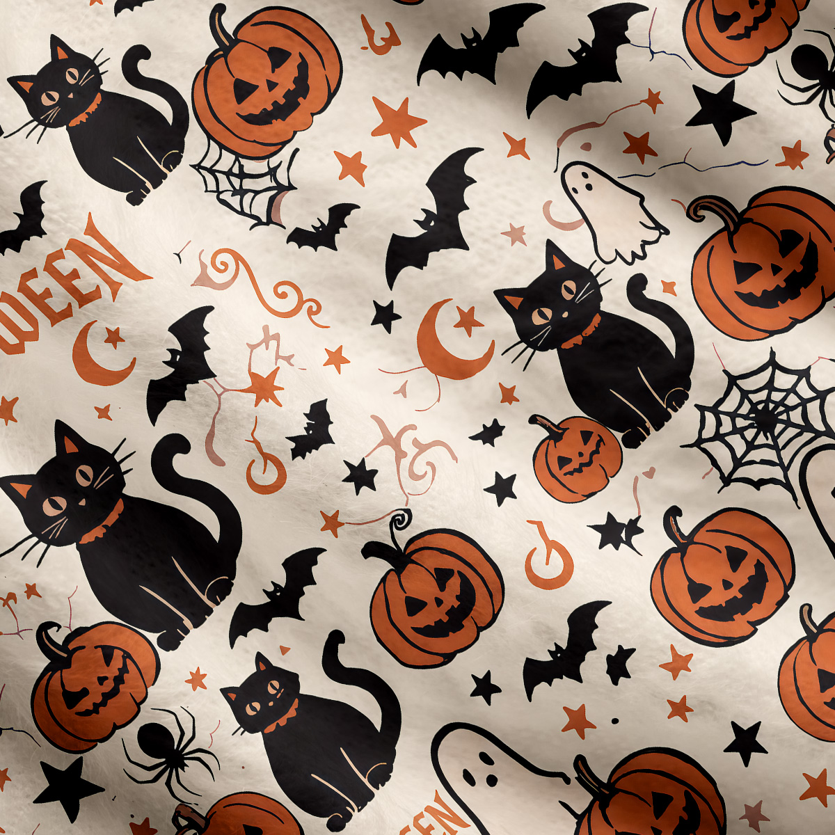 Purplehecate Halloween Ghost Black Cat Cardigan Sweaters