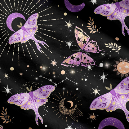 Purplehecate Starry Night Lunar Moth Cardigan Sweaters
