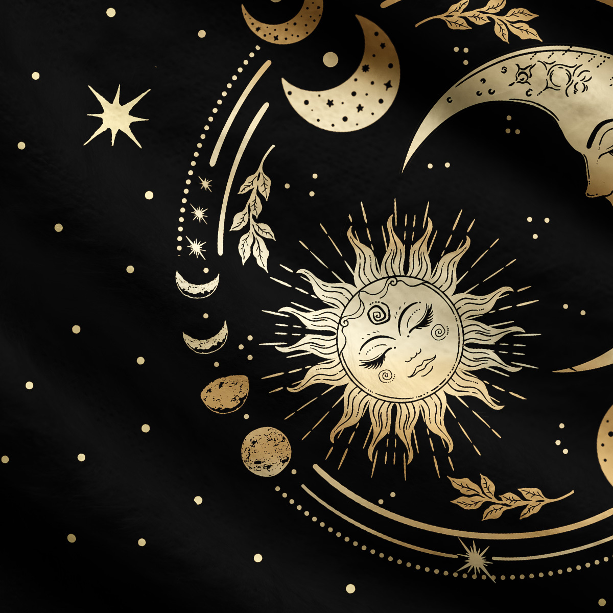 Purplehecate Celestial Sun and Moon One Shoulder Sweaters