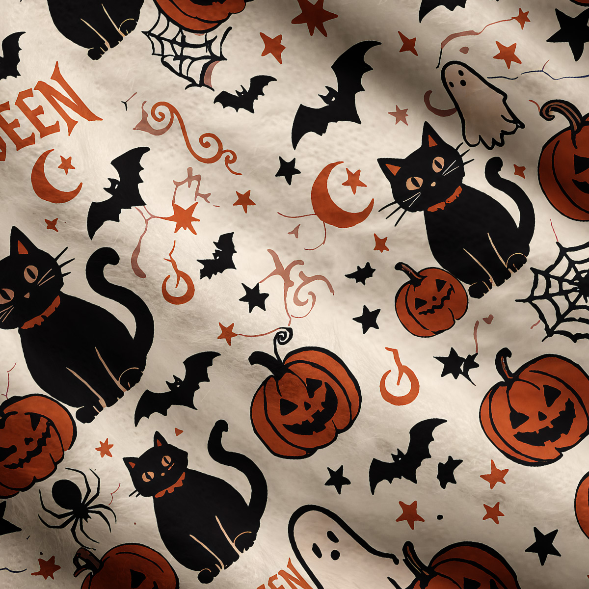 Purplehecate Halloween Ghost Black Cat One Shoulder Sweaters