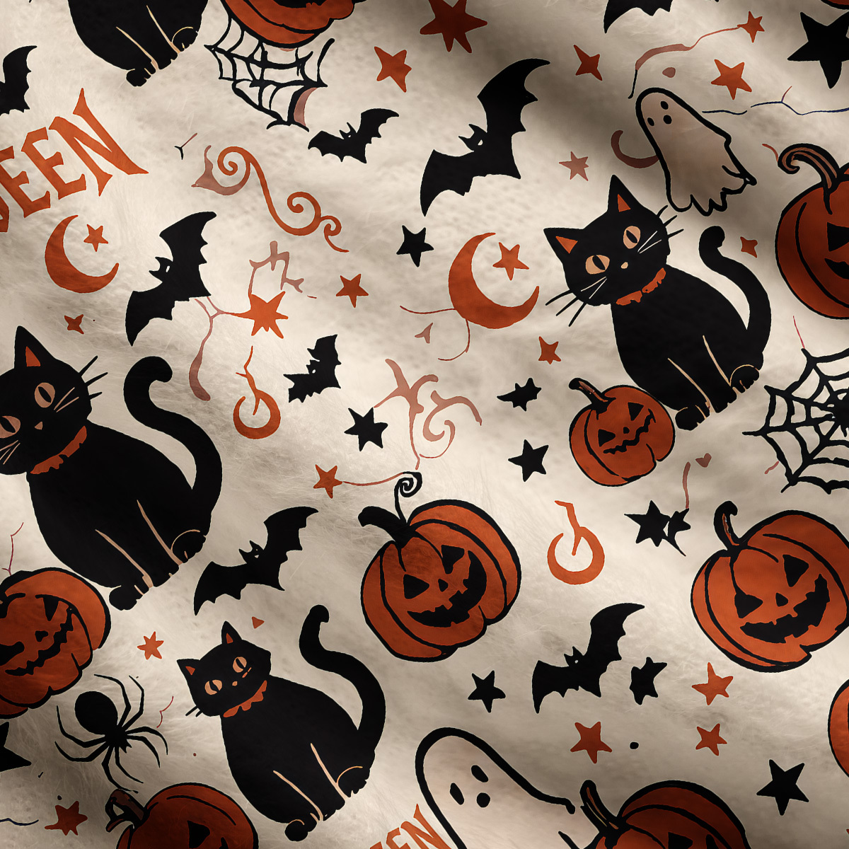 Purplehecate Halloween Ghost Black Cat One Shoulder Sweaters