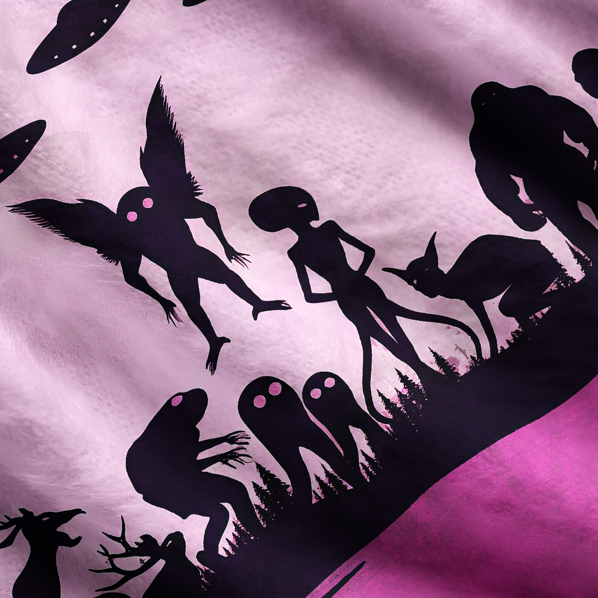 Purplehecate Alien Lake Monster Encounter One Shoulder Sweaters