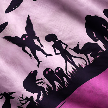 Purplehecate Alien Lake Monster Encounter One Shoulder Sweaters