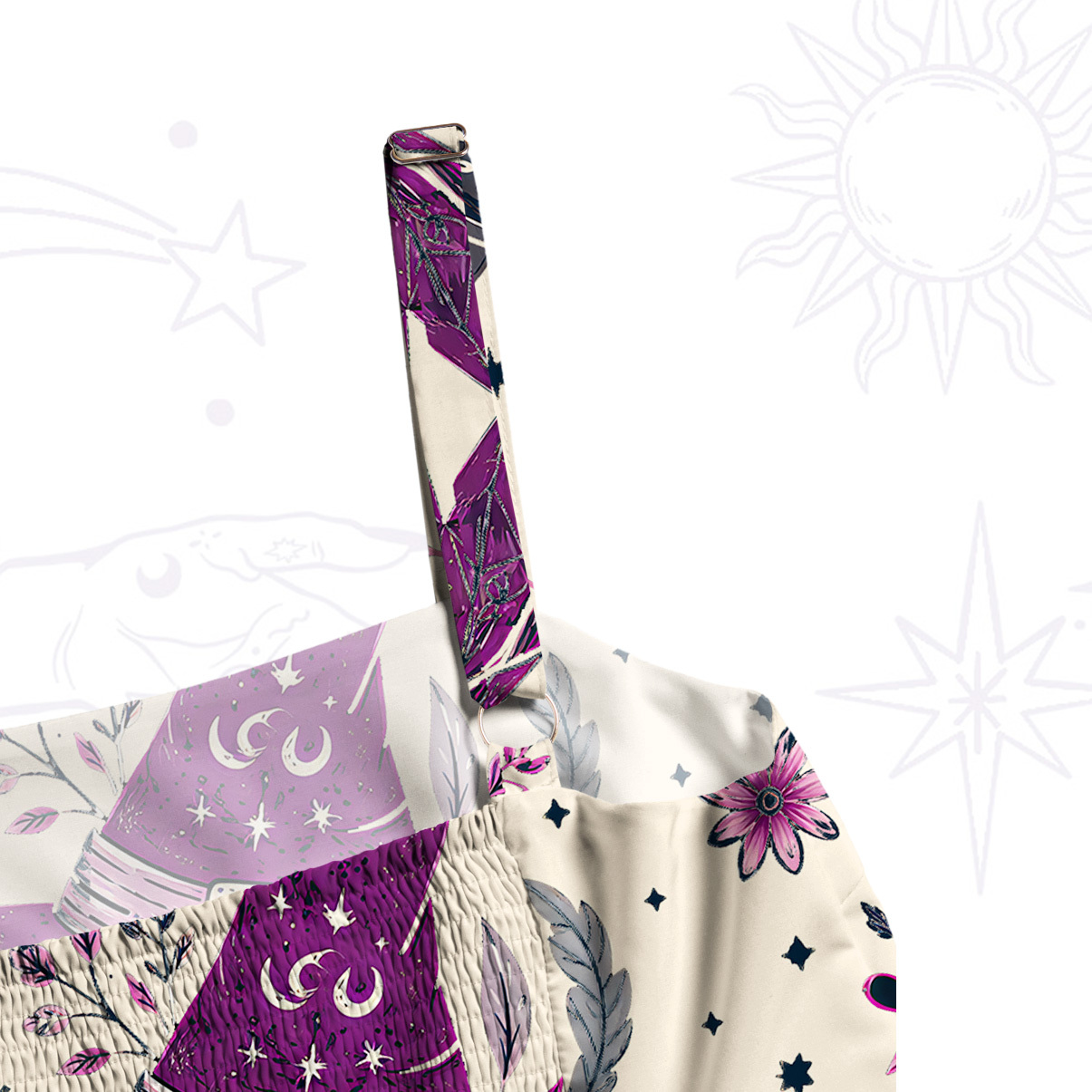 Purplehecate Witchcraft Spellbook Wide Straps Maxi Dress