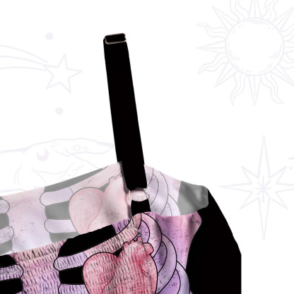 Purplehecate Spooky Skeleton Wide Straps Maxi Dress