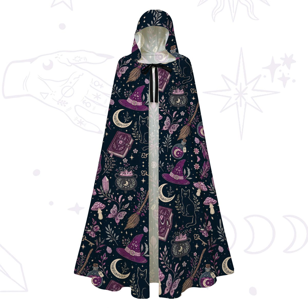 Purplehecate Witchcraft Spellbook Hooded Cloak