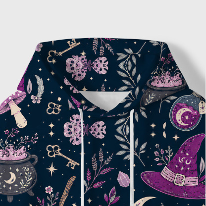 Purplehecate Witchcraft Spellbook All-Over Print Hoodie