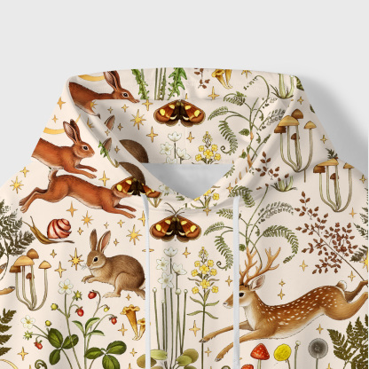 Purplehecate Enchanted Forest Animals All-Over Print Hoodie