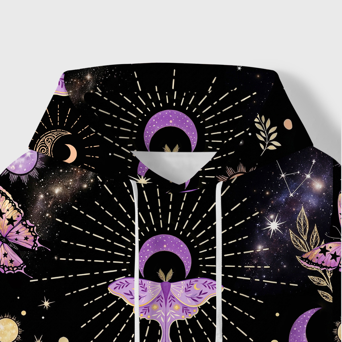 Purplehecate Starry Night Lunar Moth All-Over Print Hoodie