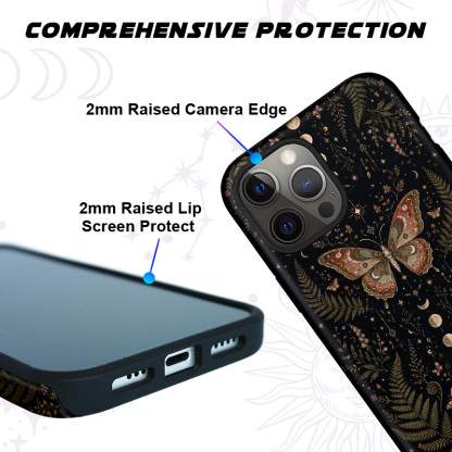 Purplehecate Moon Moth in the Enchanted Forest Phone Case