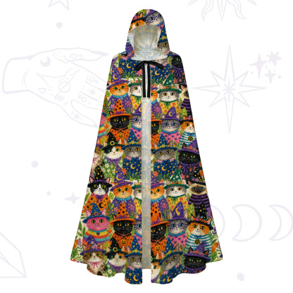Purplehecate Witchy Meow-Meow Gathering Hooded Cloak