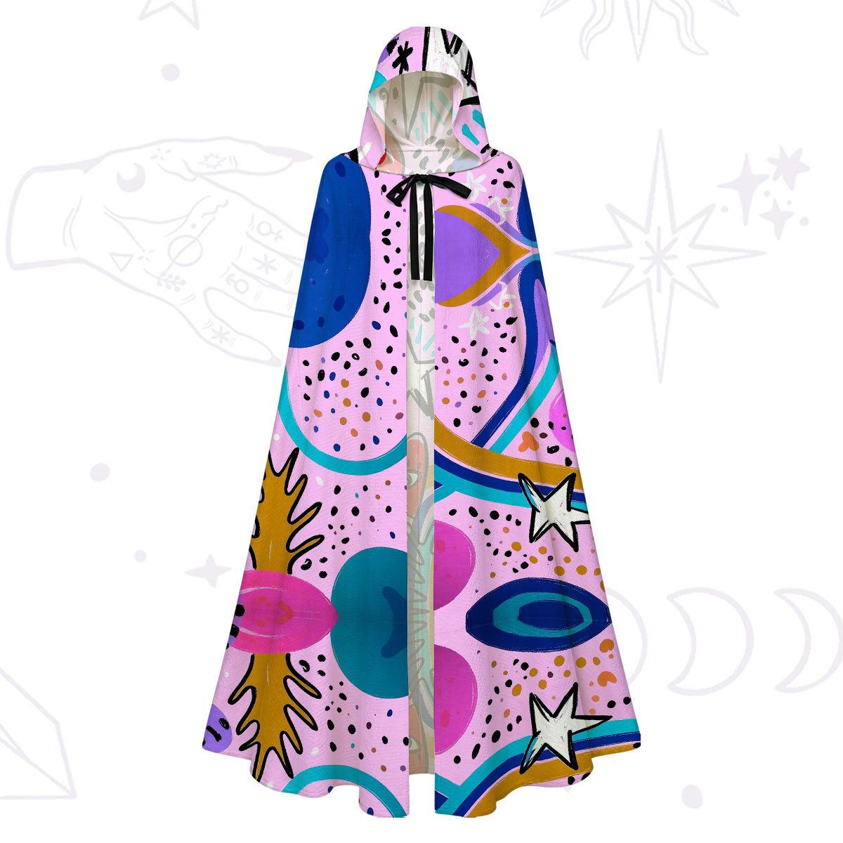 Purplehecate Cosmic Love Eyes Graffiti Hooded Cloak