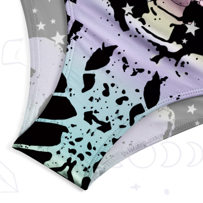 Purplehecate Spooky Skeleton One-Piece Swimsuit